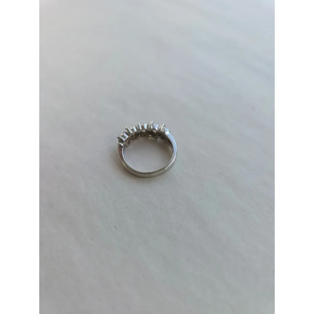 Vintage Sterling Silver 925 Marquise Cubic Zirconia CZ Five Stone Ring Size 7